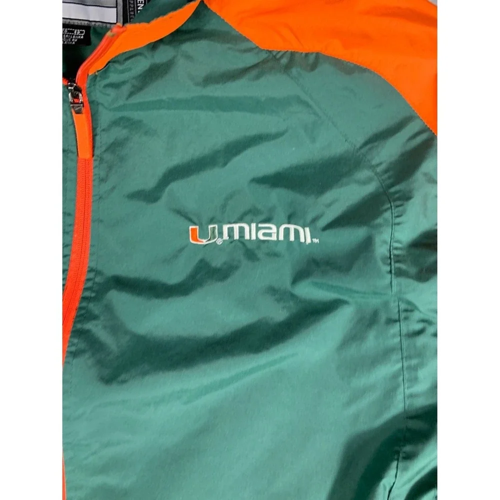 Vintage Nike University of Miami Hurricanes Mens XL Green Jacket Team Zip